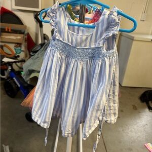 Edgehill Collection Blue and White Striped Dress